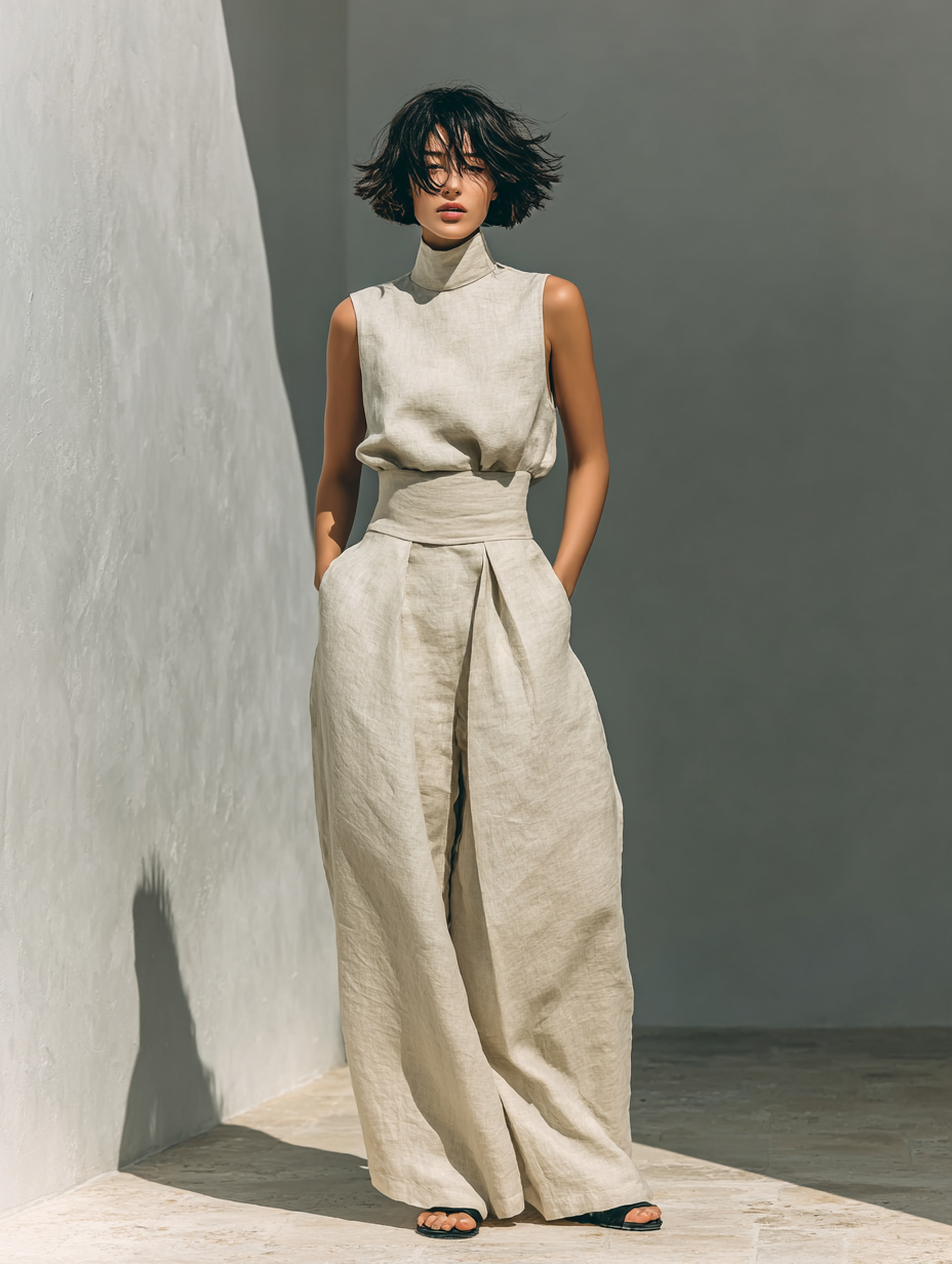 Jorevia™ Minimalist Set with Wide-Leg Pants