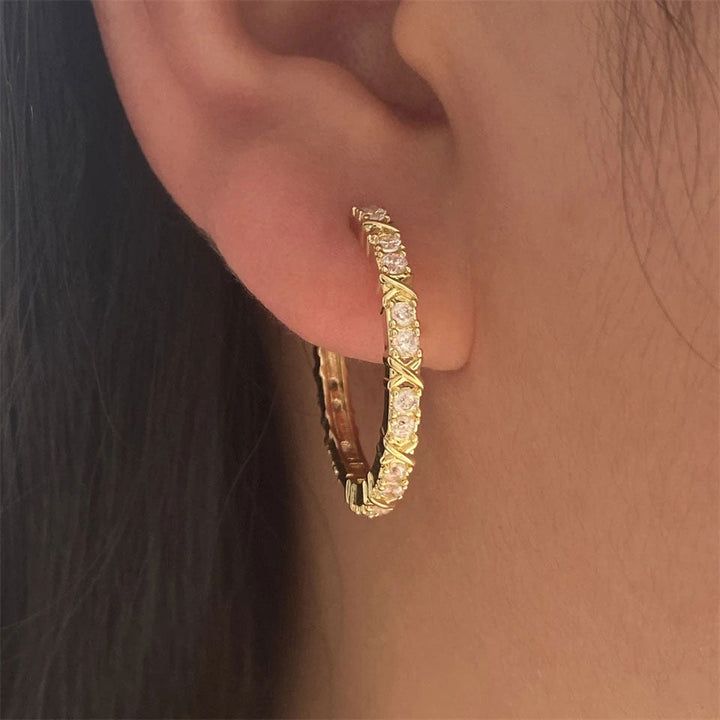 Auleris | 18K Gold-Plated Zirconia Cross Earrings