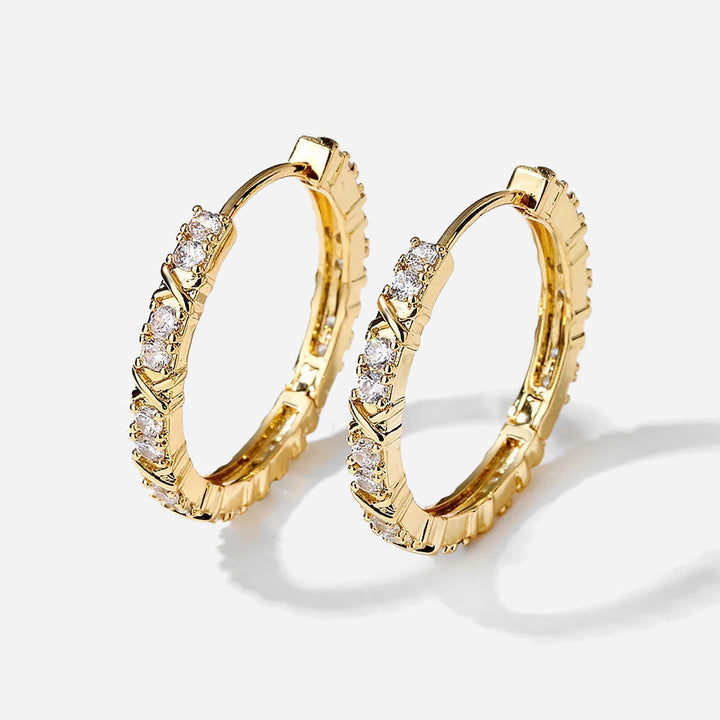 Auleris | 18K Gold-Plated Zirconia Cross Earrings