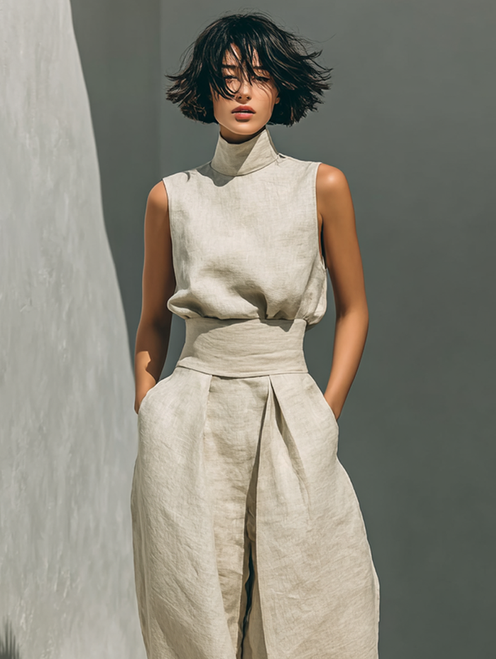 Jorevia™ Minimalist Set with Wide-Leg Trousers