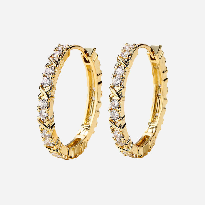 Auleris | 18K Gold-Plated Zirconia Cross Earrings