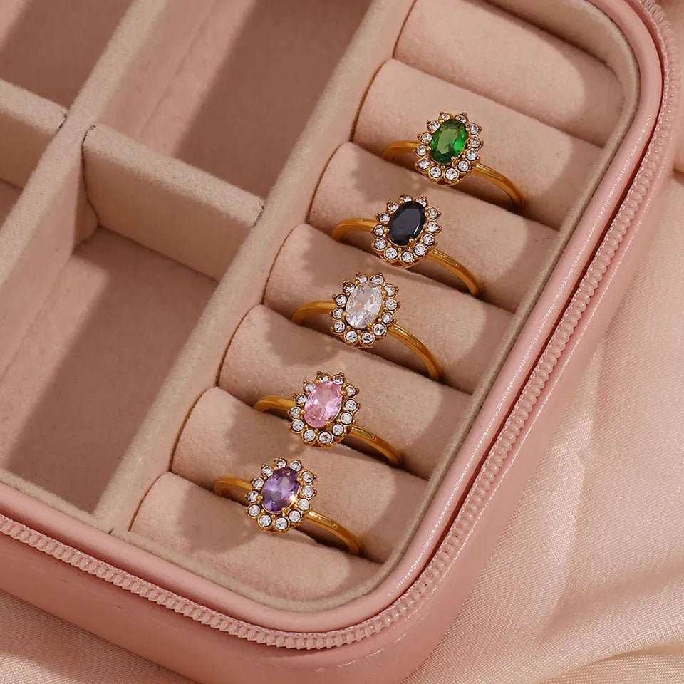 Amarelle Ring | 18K Gold & Green Zirconia