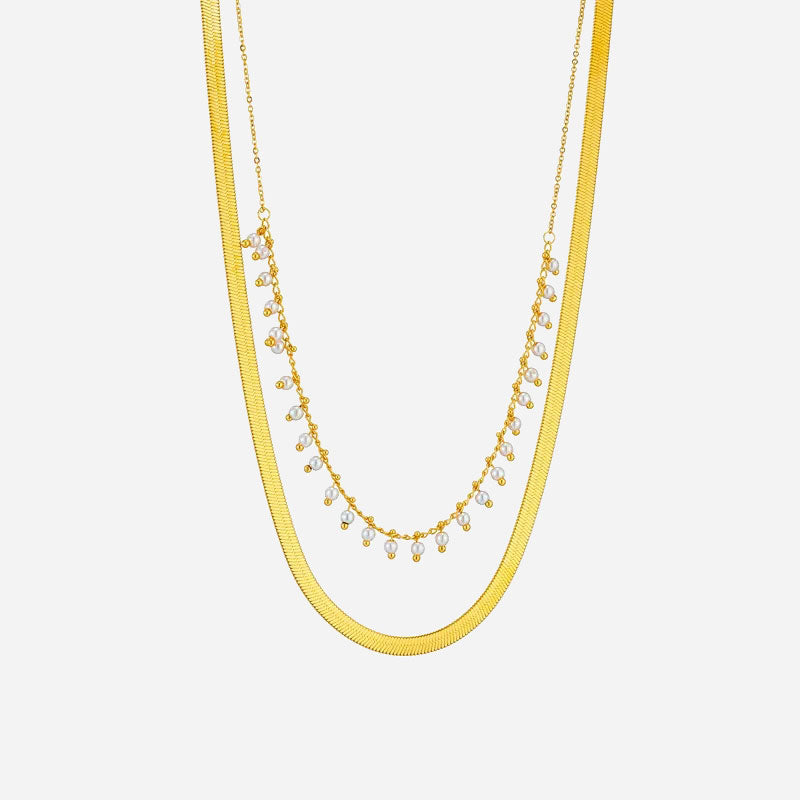 Maryzanne | 18K Gold Plated Luxury Pearl Snake Necklace Jewelry Set