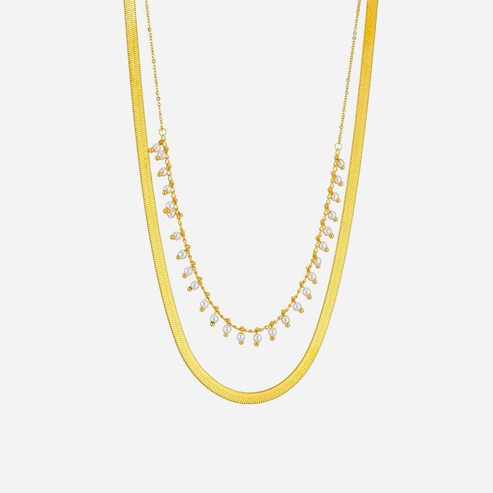 Maryzanne | 18K Gold Plated Luxury Pearl Snake Necklace Jewelry Set