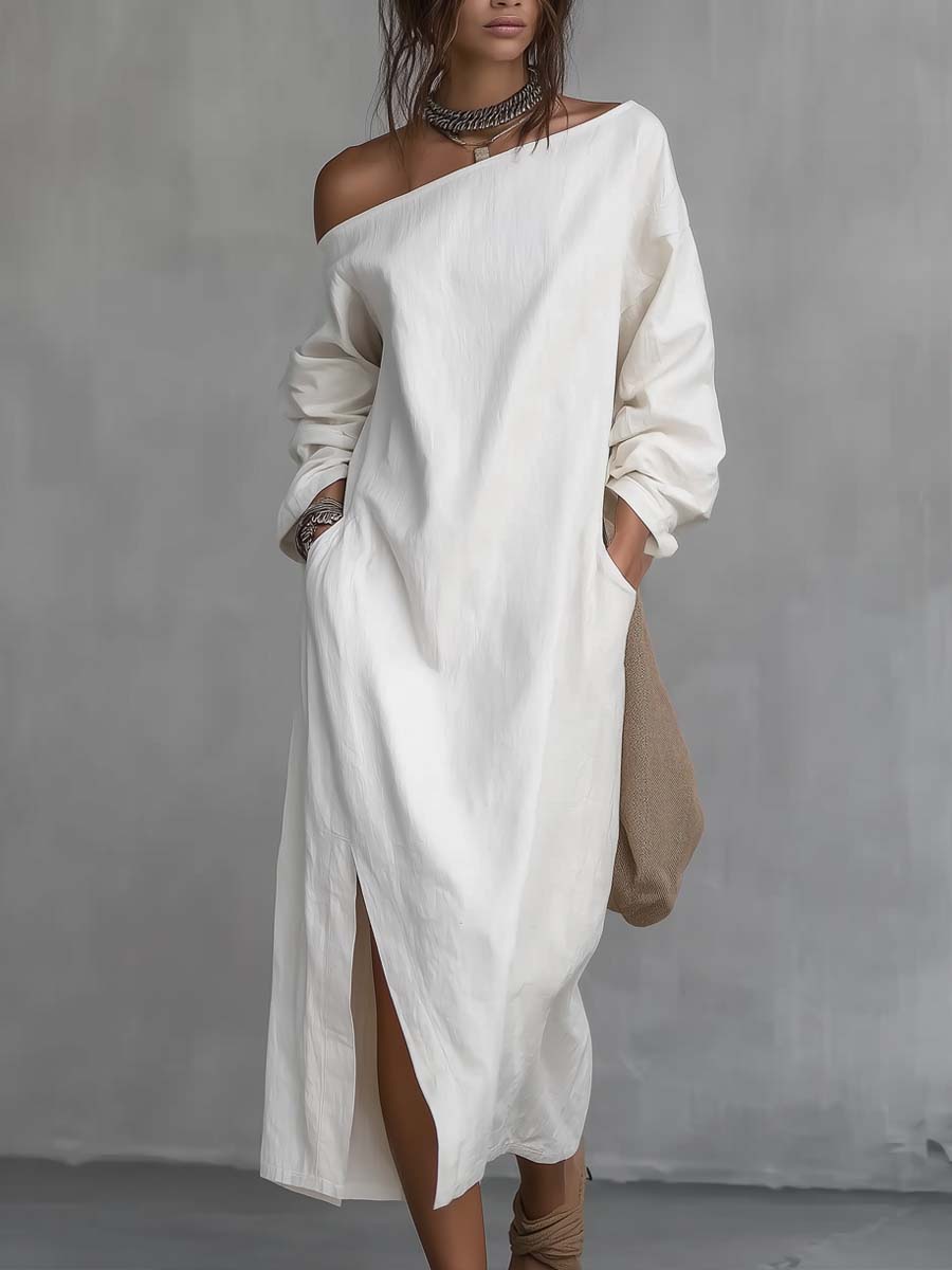 Adela™ | Asymmetrical One-Shoulder Midi Flare Dress