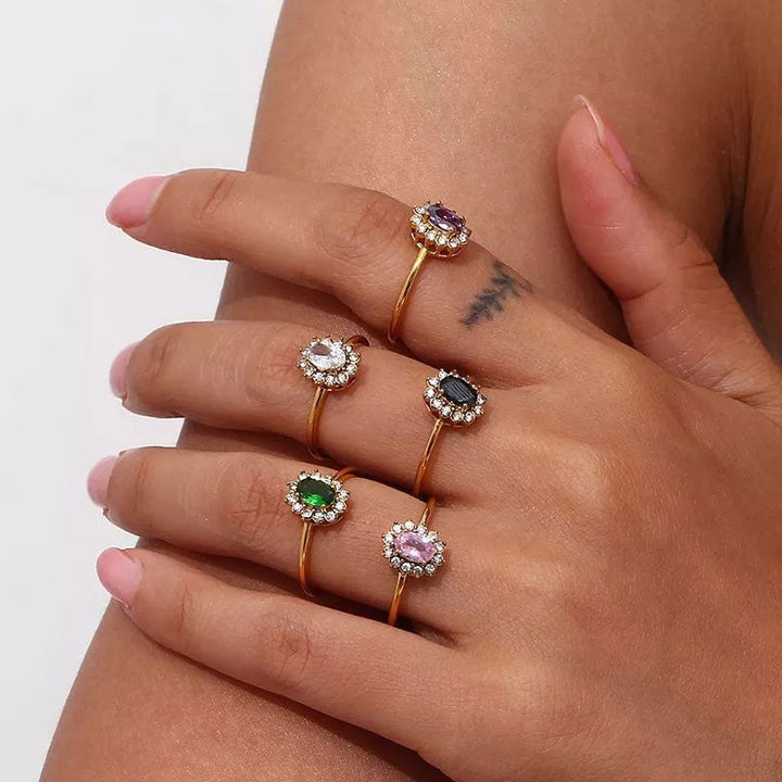 Amarelle Ring | 18K Gold & Green Zirconia