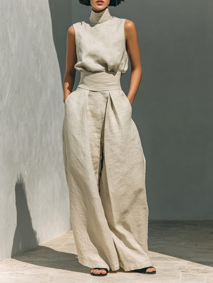 Jorevia™ Minimalist Set with Wide-Leg Trousers