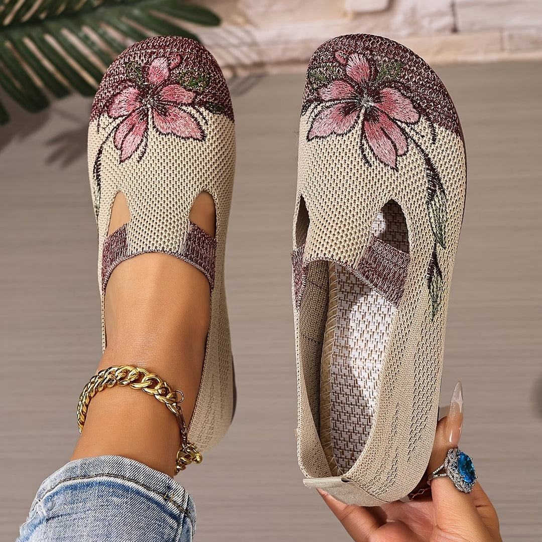 Liora™ レディースシューズ、通気性、美しい刺繍入り