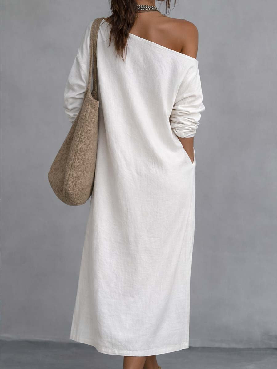 Adela™ | Asymmetrical One-Shoulder Midi Flare Dress