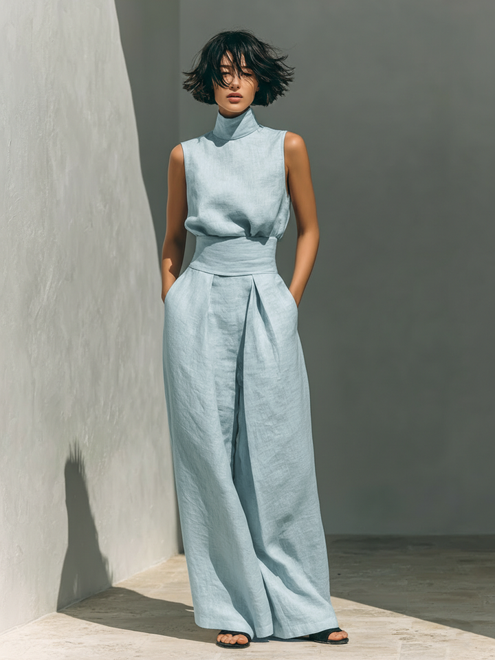 Jorevia™ Minimalist Set with Wide-Leg Pants