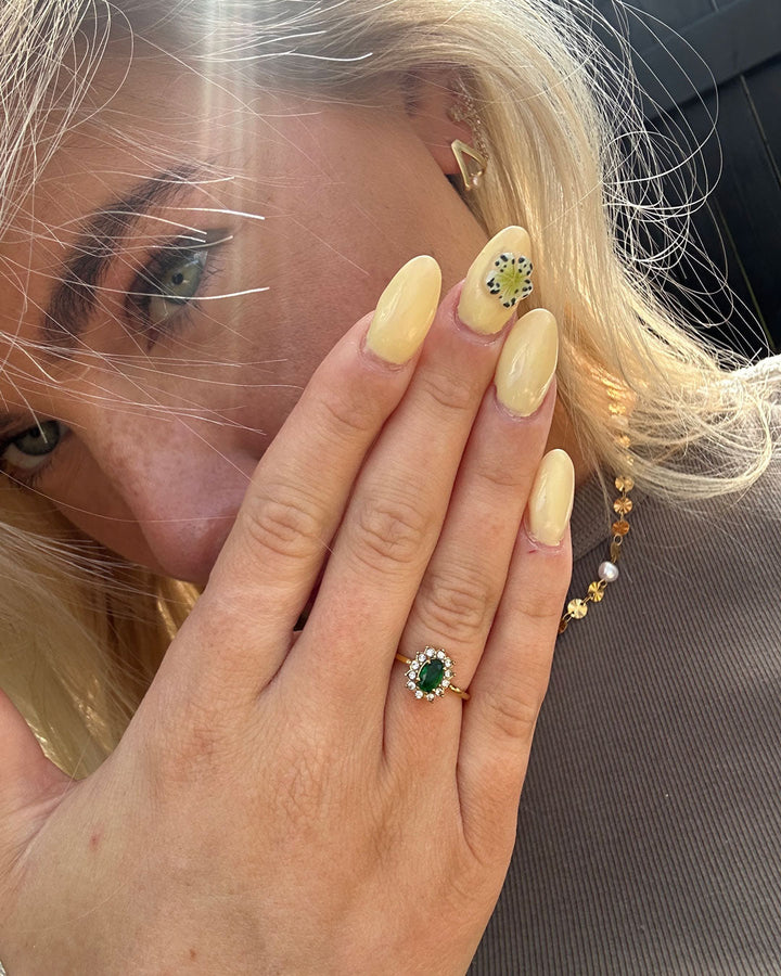Amarelle Ring | 18K Gold & Green Zirconia