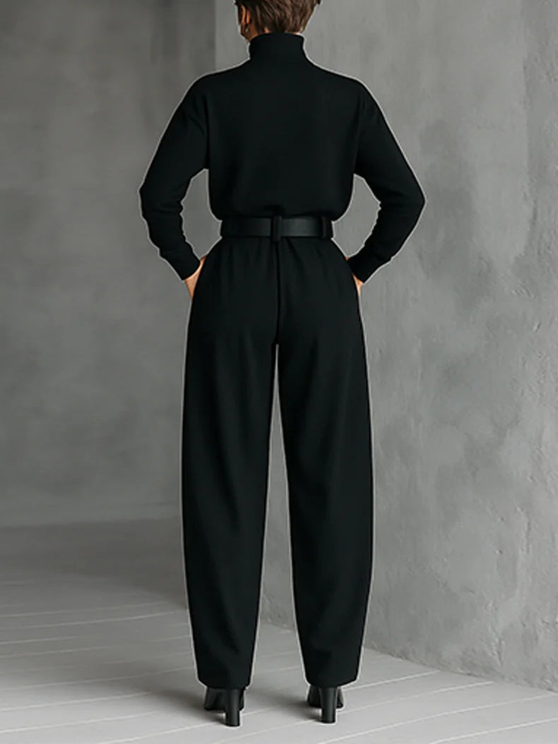 Lisa™ | Belted Two-Piece Black Set