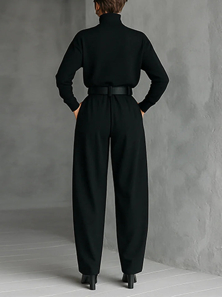 Lisa™ | Belted Two-Piece Black Set