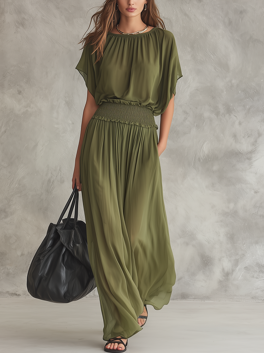 Piedad™ | Relaxed Fit Maxi Dress with Elasticized Waist