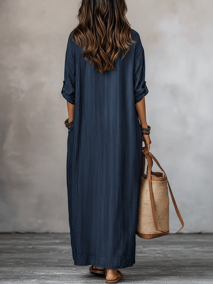 Alicia™ | Nomad-style Indigo Maxi Dress