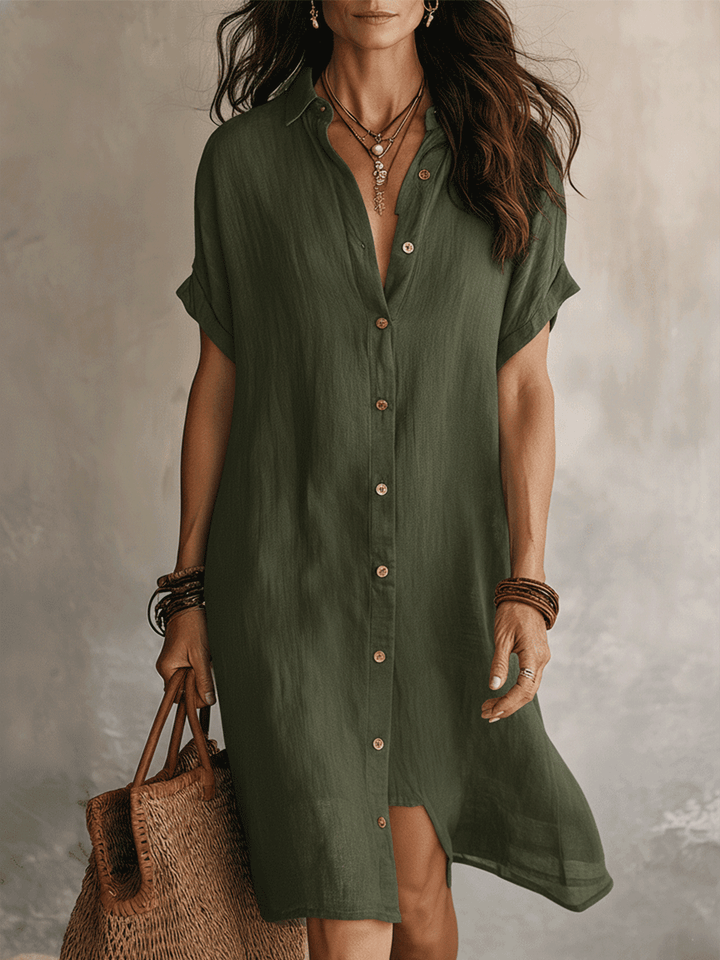 ダニエラ™ | モダンボヘミアン、リラックスフィットのミディブラックドレス