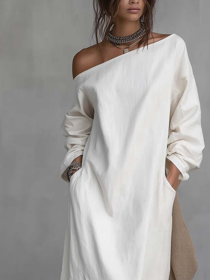 Adela™ | Asymmetrical One-Shoulder Midi Flare Dress