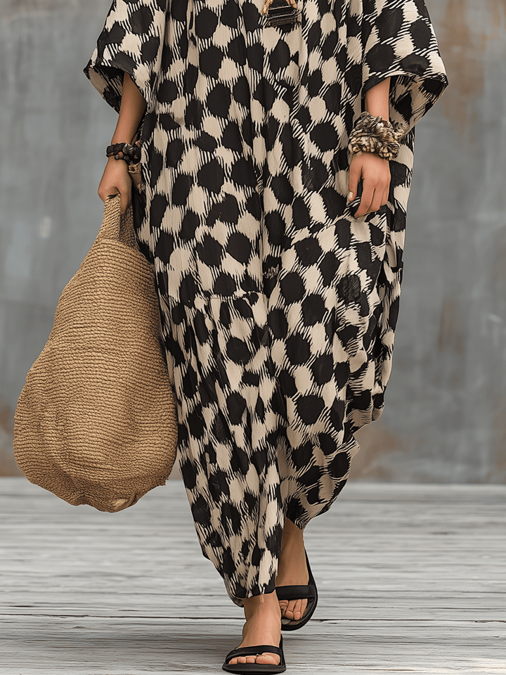Lola™ | Polka Dot Bohemian Maxi Kaftan Dress