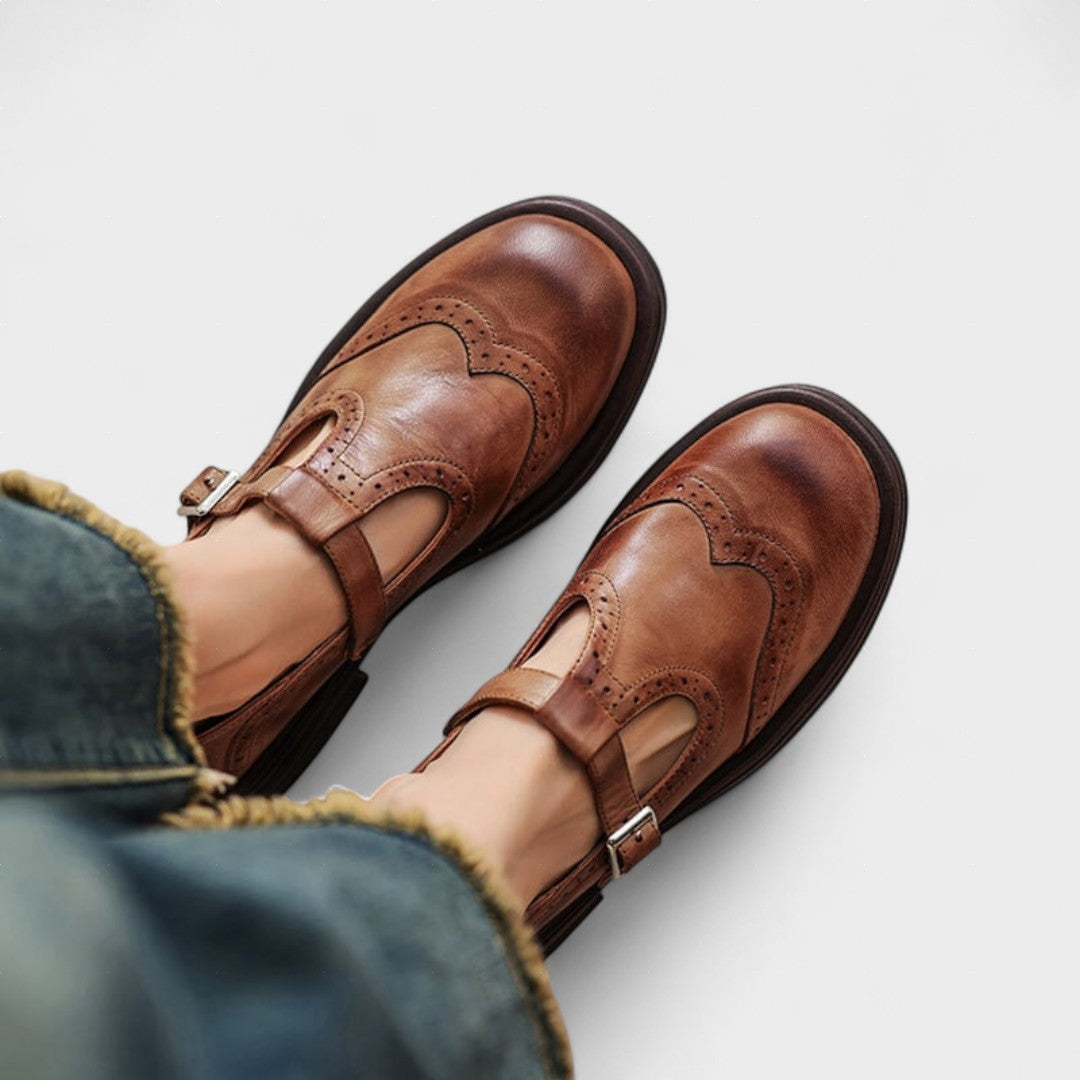Elena™ | Elegant Leather Mary Janes