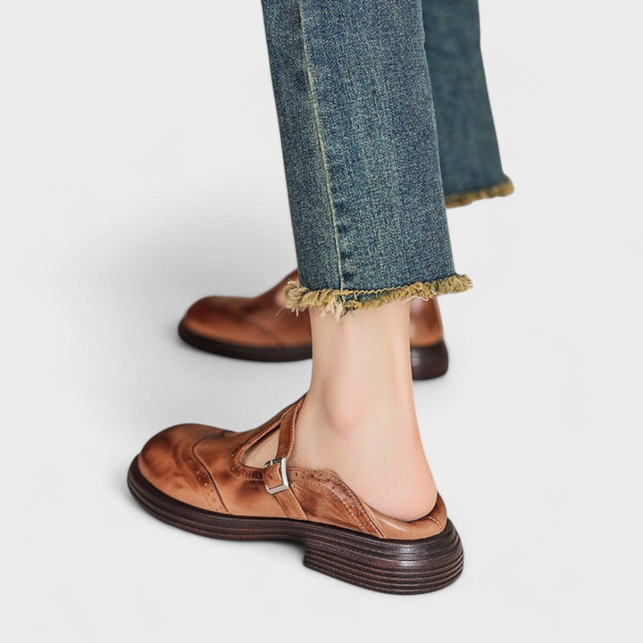 Elena™ | Elegant Leather Mary Janes