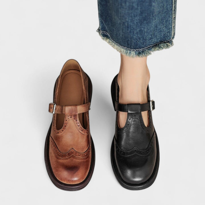 Elena™ | Elegant Leather Mary Janes